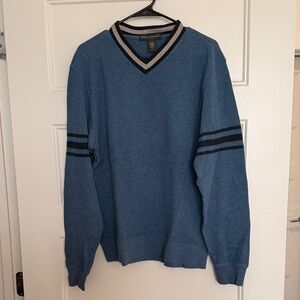 Banana Republic Men's V-Neck Sweater in Blue and Gray